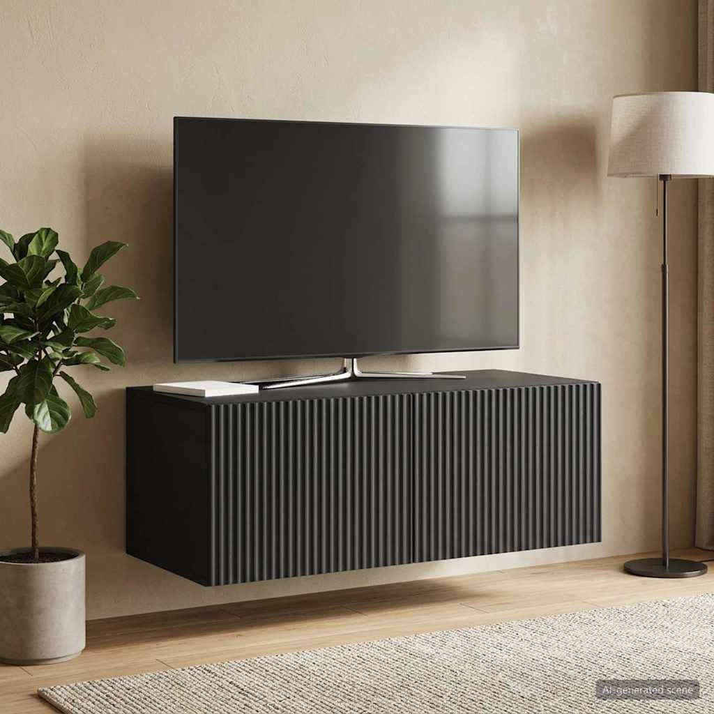 Wall-Mounted TV Cabinet Black 78.5 x 41 x 30 cm Engineered Wood
