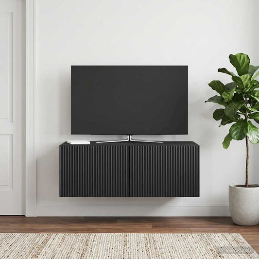 Wall-Mounted TV Cabinet Black 78.5 x 41 x 30 cm Engineered Wood