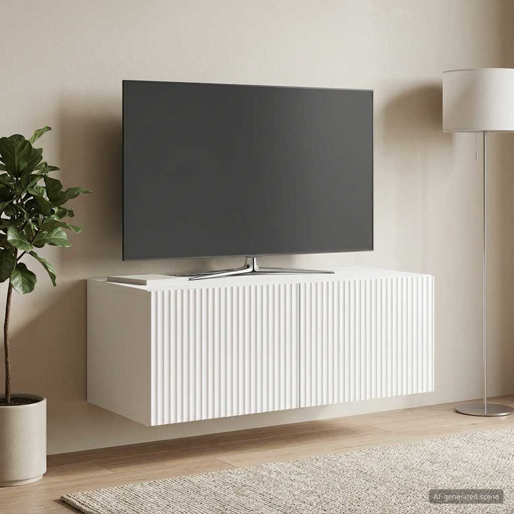 Wall-Mounted TV Cabinet High Gloss White 78.5 x 41 x 30 cm