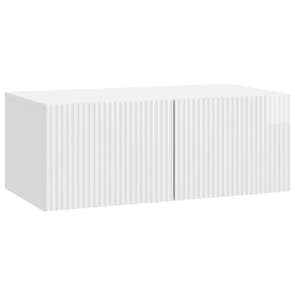 Wall-Mounted TV Cabinet High Gloss White 78.5 x 41 x 30 cm