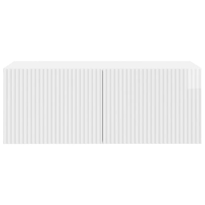 Wall-Mounted TV Cabinet High Gloss White 78.5 x 41 x 30 cm