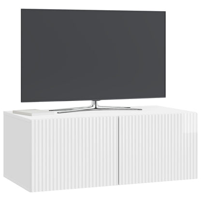 Wall-Mounted TV Cabinet High Gloss White 78.5 x 41 x 30 cm