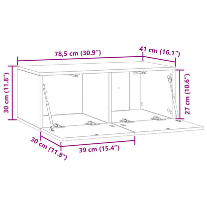 Wall-Mounted TV Cabinet High Gloss White 78.5 x 41 x 30 cm