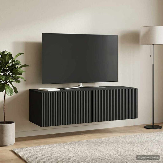 Wall-Mounted TV Cabinet Black 98 x 41 x 30 cm Engineered Wood