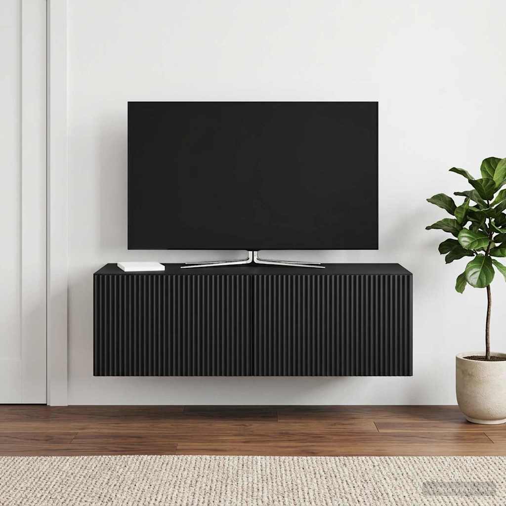 Wall-Mounted TV Cabinet Black 98 x 41 x 30 cm Engineered Wood