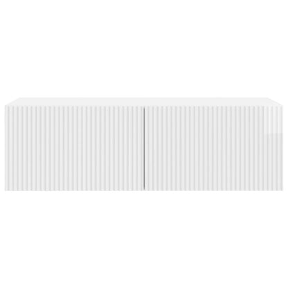 Wall-Mounted TV Cabinet High Gloss White 98 x 41 x 30 cm