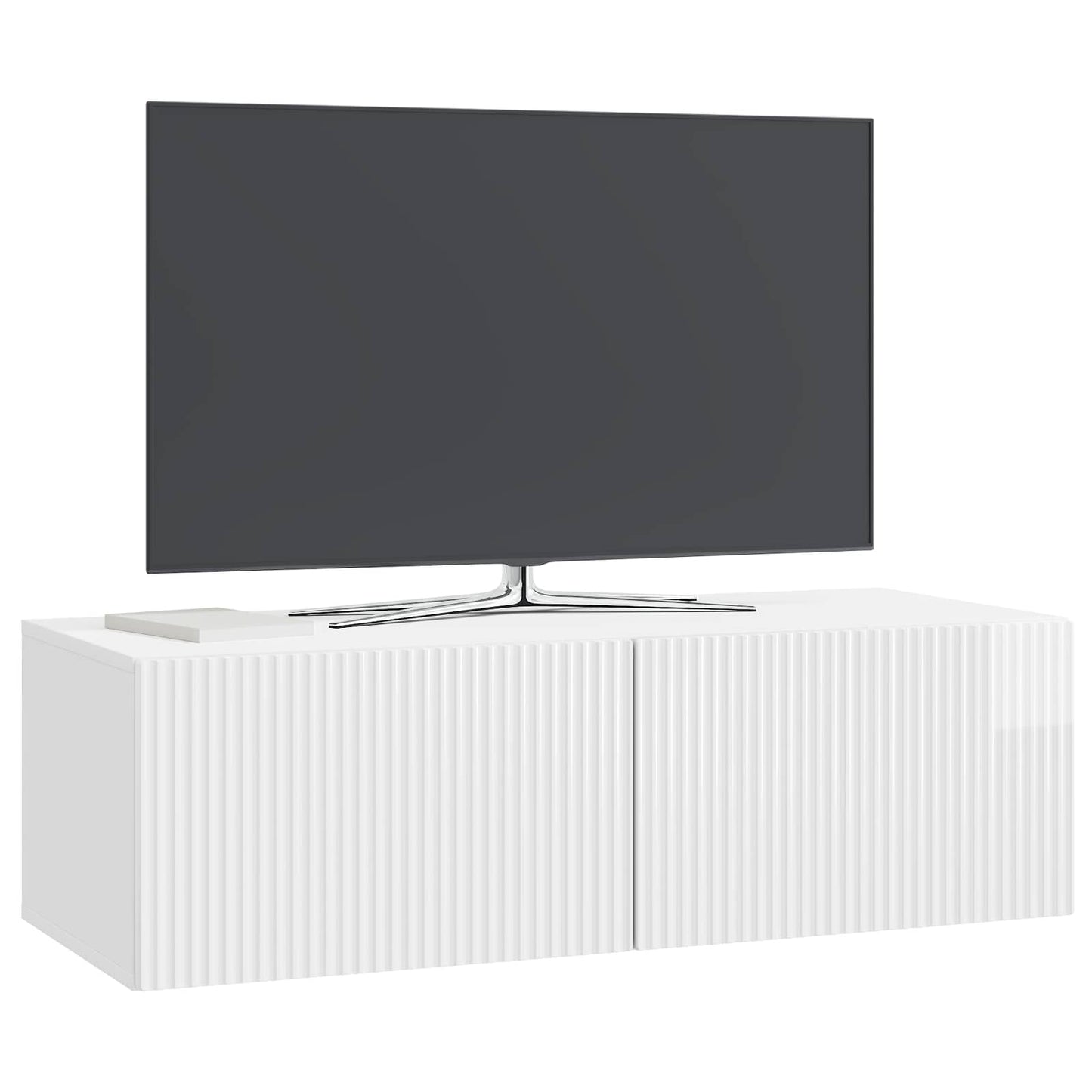 Wall-Mounted TV Cabinet High Gloss White 98 x 41 x 30 cm