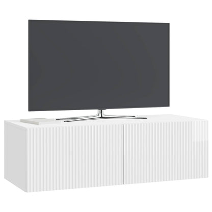 Wall-Mounted TV Cabinet High Gloss White 98 x 41 x 30 cm