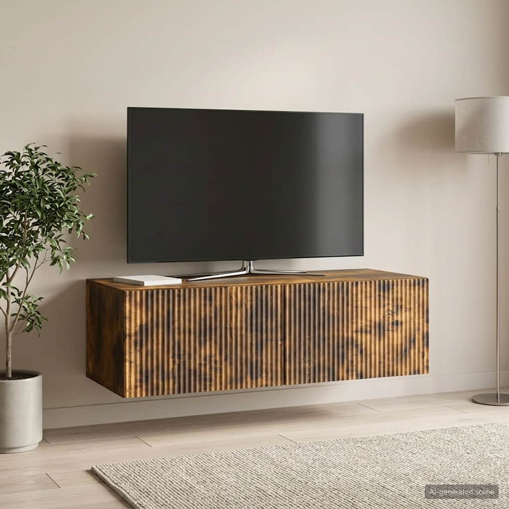 Wall-Mounted TV Cabinet Wall-mounted Smoked Oak 98 x 41 x 30 cm