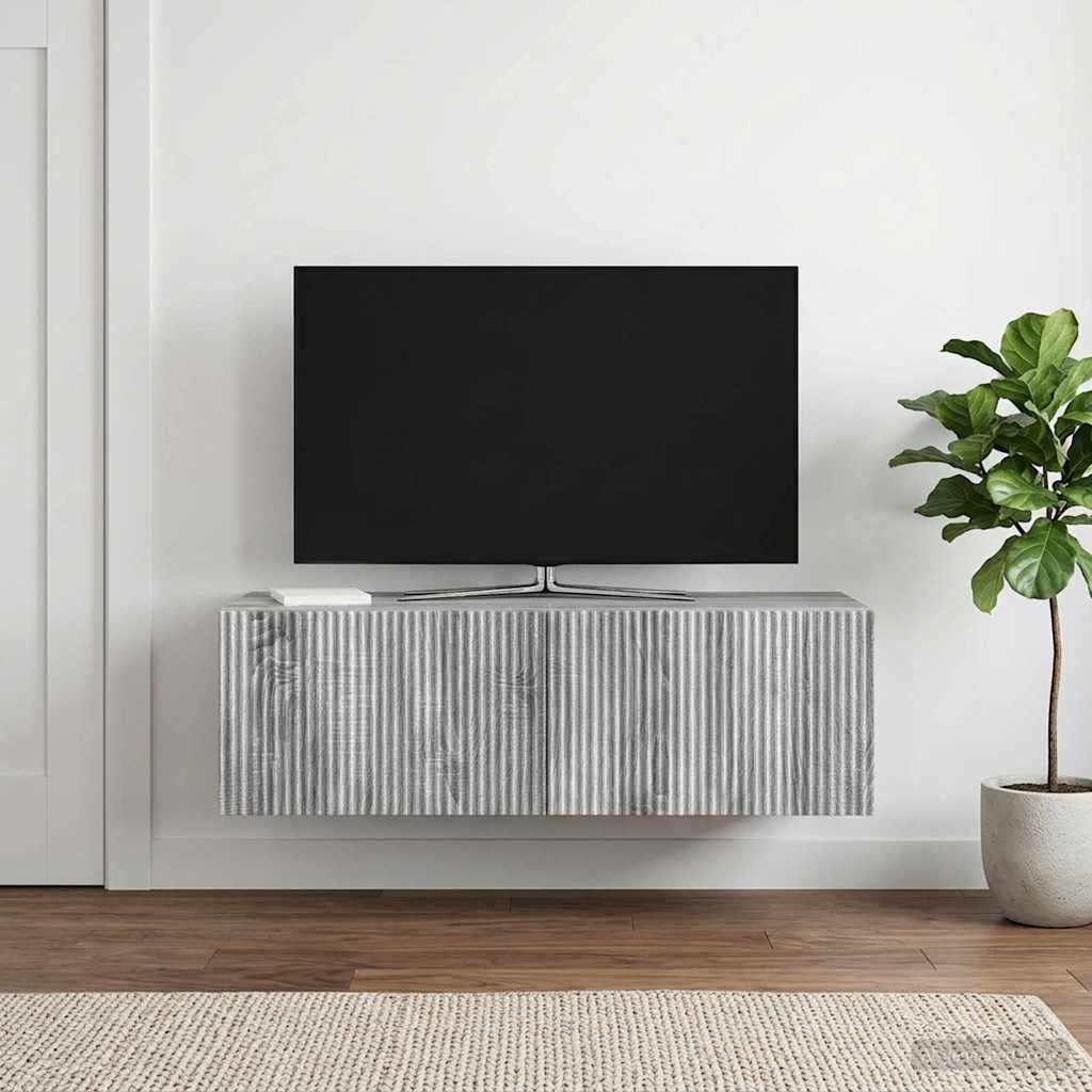 Wall-Mounted TV Cabinet Grey Sonoma 98 x 41 x 30 cm