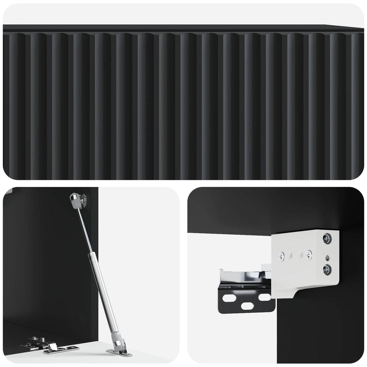 Wall-Mounted TV Cabinet Black 59.5 x 31 x 30 cm Engineered Wood