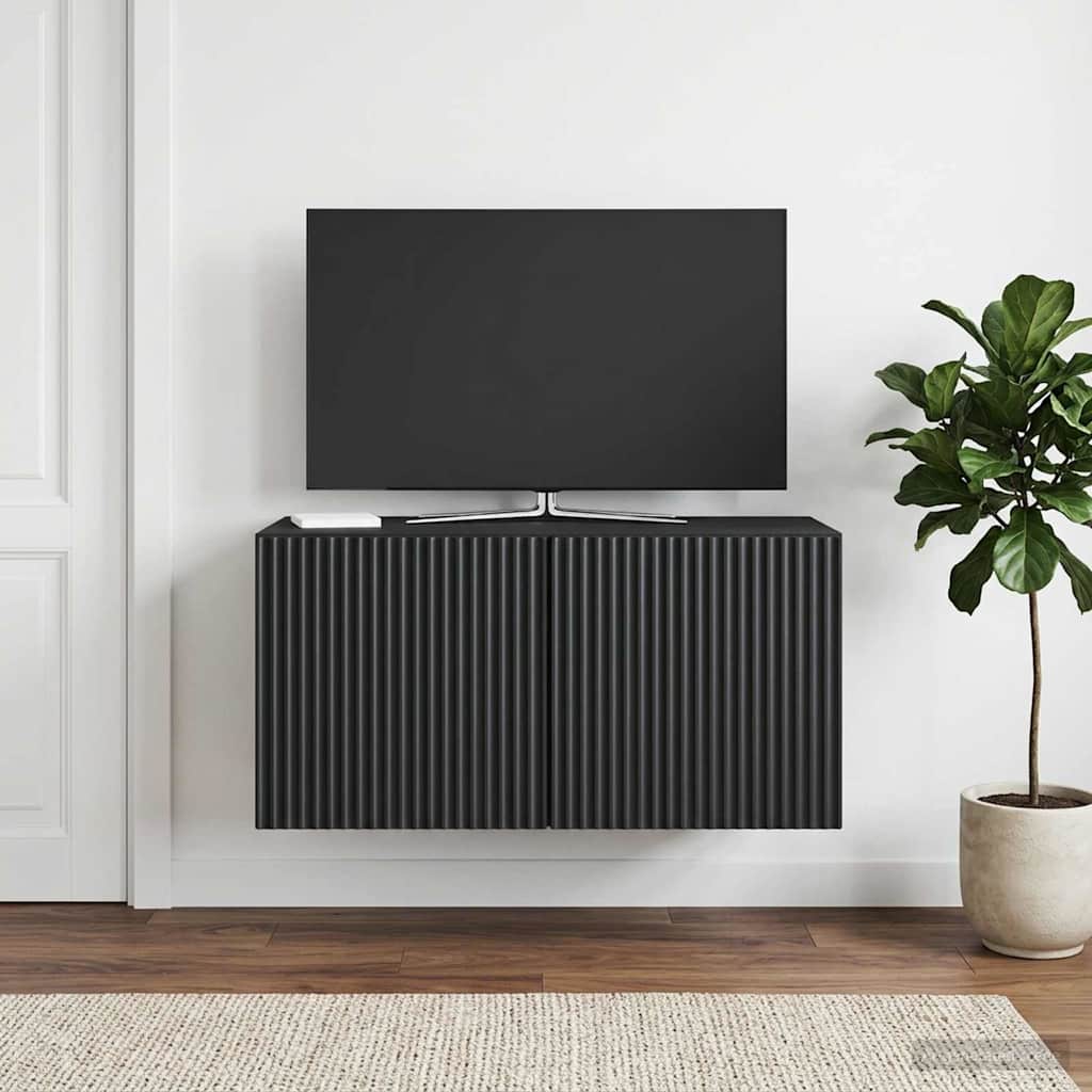 Wall-Mounted TV Cabinet Black 59.5 x 31 x 30 cm Engineered Wood