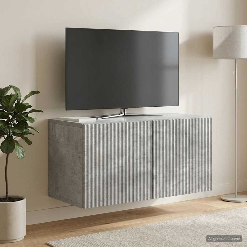 Wall-Mounted TV Cabinet Concrete Grey 59.5 x 31 x 30 cm