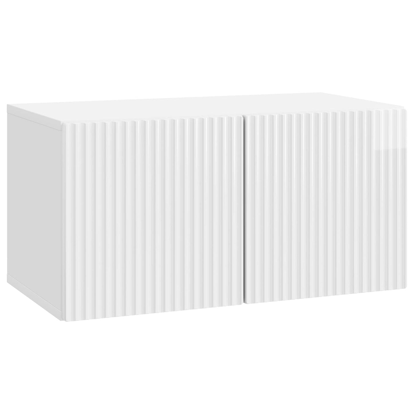 Wall-Mounted TV Cabinet High Gloss White 59.5 x 31 x 30 cm