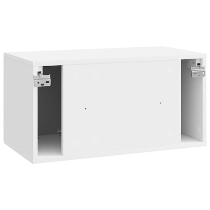 Wall-Mounted TV Cabinet High Gloss White 59.5 x 31 x 30 cm