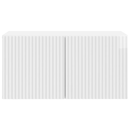 Wall-Mounted TV Cabinet High Gloss White 59.5 x 31 x 30 cm