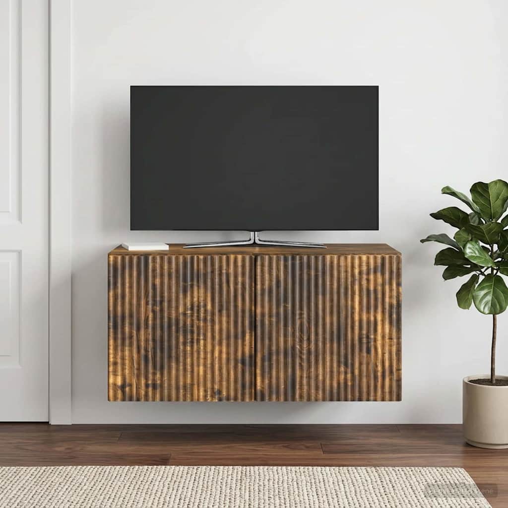 Wall-Mounted TV Cabinet Smoked Oak 59.5 x 31 x 30 cm