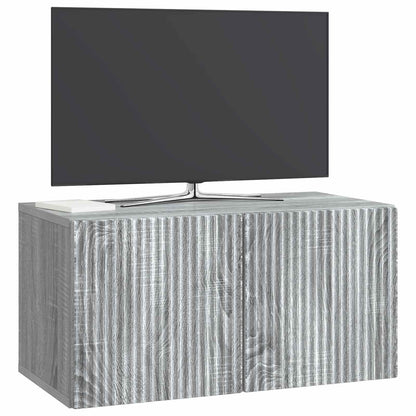 Wall-Mounted TV Cabinet Grey Sonoma 59.5 x 31 x 30 cm