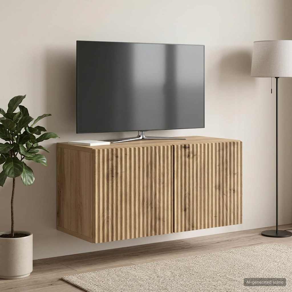 Wall-Mounted TV Cabinet Artisan Oak 59.5 x 31 x 30 cm