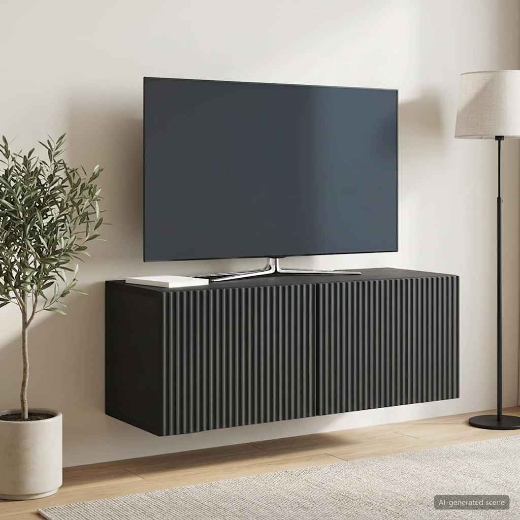 Wall-Mounted TV Cabinet Black 78.5 x 31 x 30 cm Engineered Wood