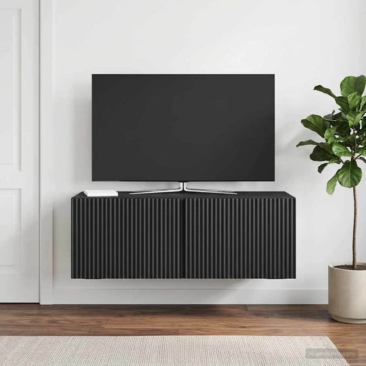 Wall-Mounted TV Cabinet Black 78.5 x 31 x 30 cm Engineered Wood
