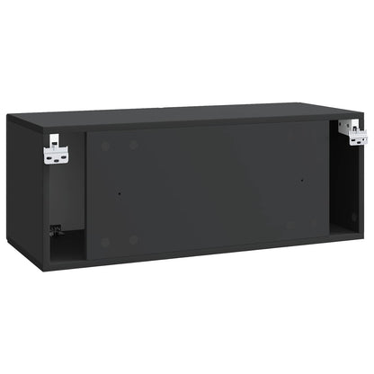 Wall-Mounted TV Cabinet Black 78.5 x 31 x 30 cm Engineered Wood