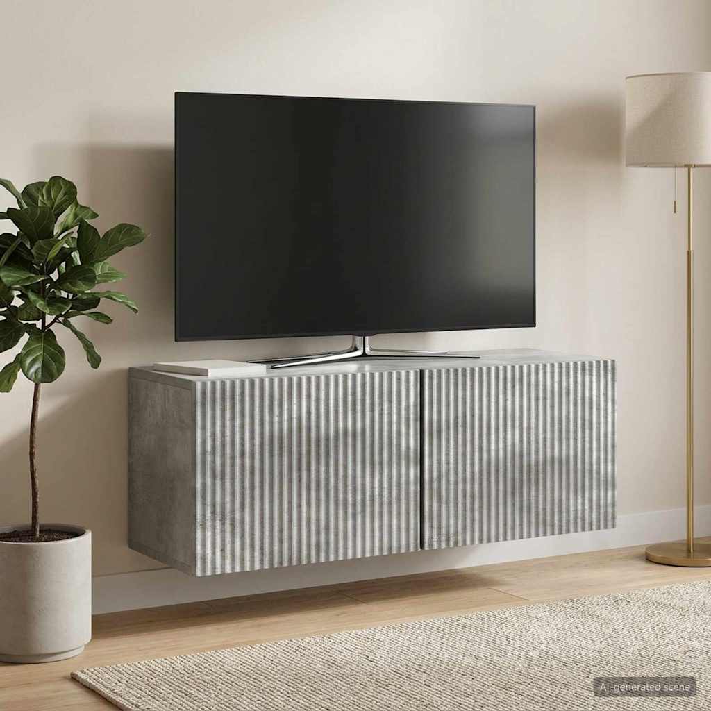 Wall-Mounted TV Cabinet Concrete Grey 78.5 x 31 x 30 cm