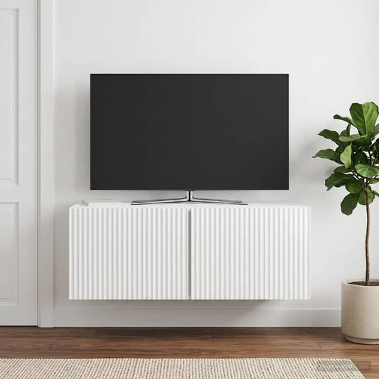 Wall-Mounted TV Cabinet High Gloss White 78.5 x 31 x 30 cm