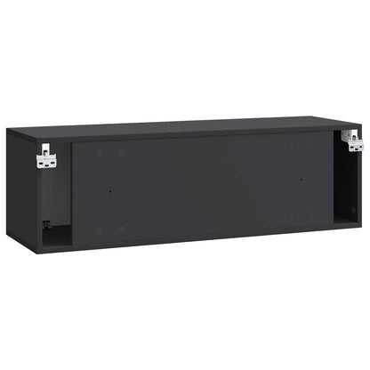 Wall-Mounted TV Cabinet Black 98 x 31 x 30 cm Engineered Wood