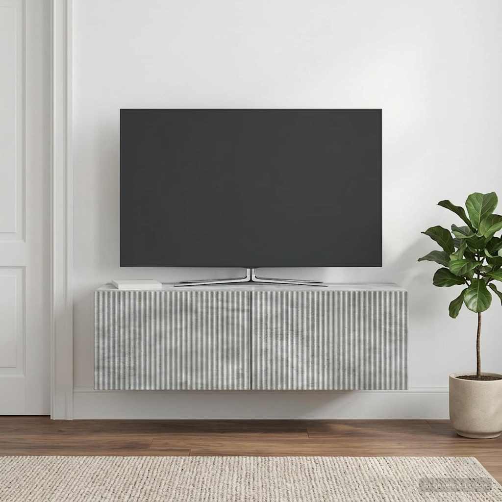 Wall-Mounted TV Cabinet Concrete Grey 98 x 31 x 30 cm