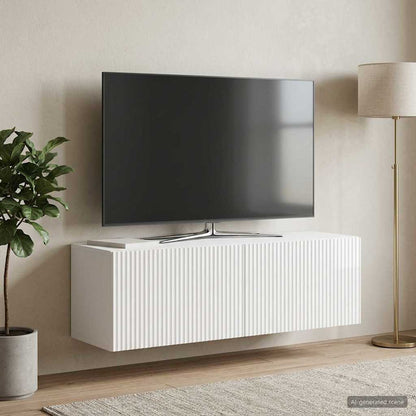 Wall-Mounted TV Cabinet High Gloss White 98 x 31 x 30 cm