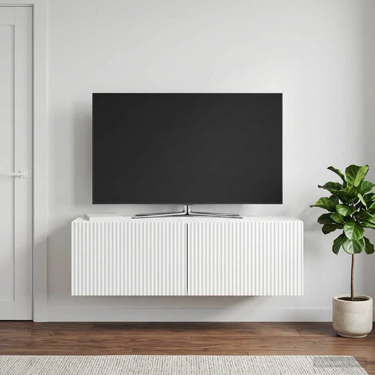 Wall-Mounted TV Cabinet High Gloss White 98 x 31 x 30 cm
