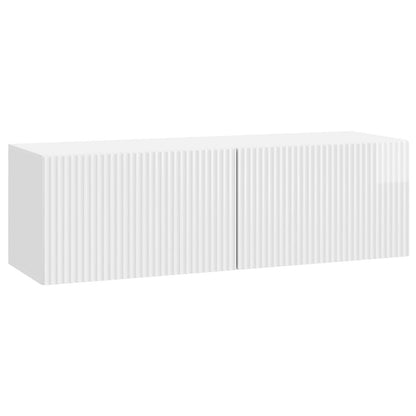 Wall-Mounted TV Cabinet High Gloss White 98 x 31 x 30 cm