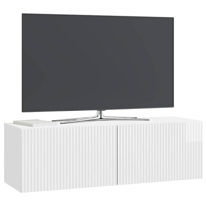 Wall-Mounted TV Cabinet High Gloss White 98 x 31 x 30 cm