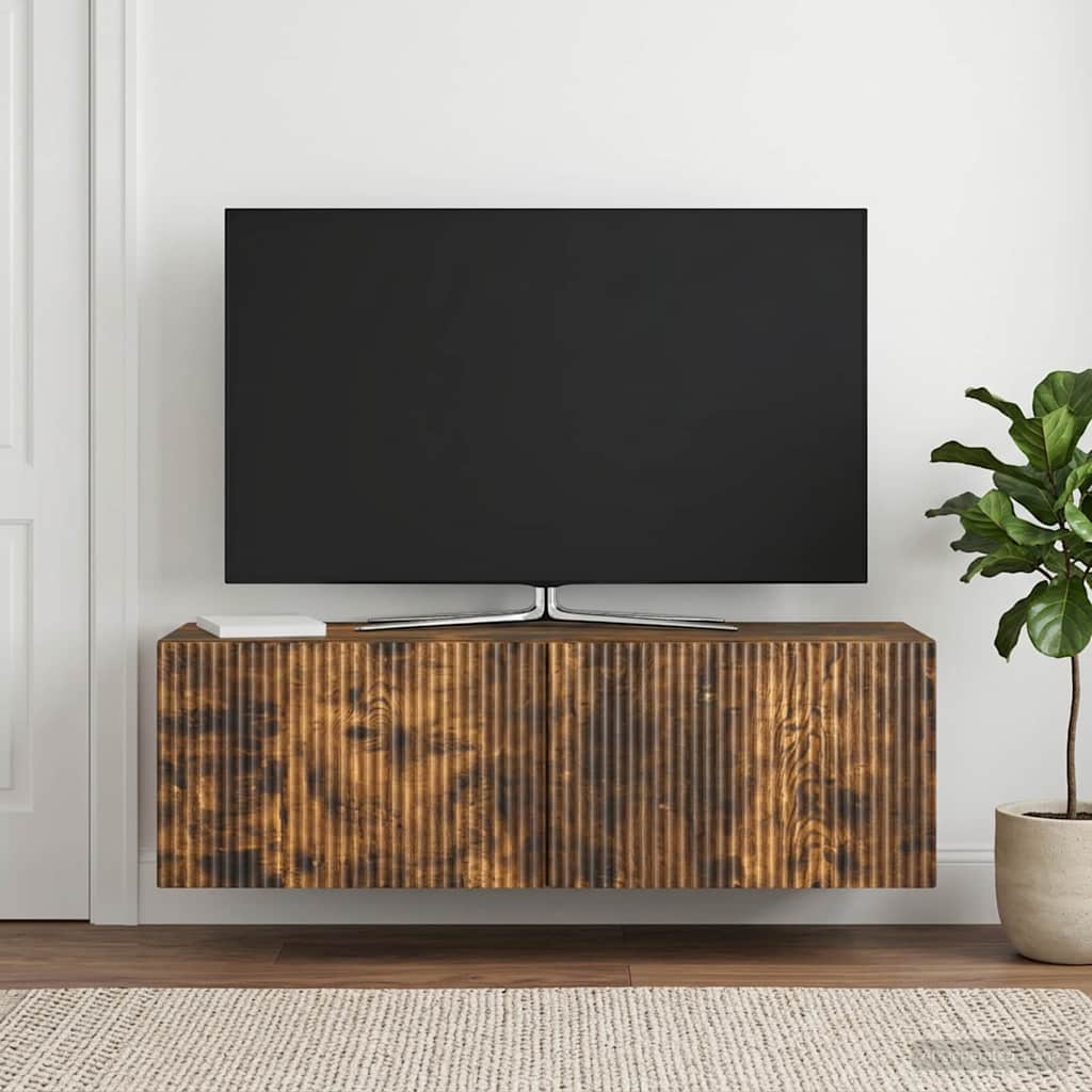 Wall-Mounted TV Cabinet Wall-mounted Smoked Oak 98 x 31 x 30 cm