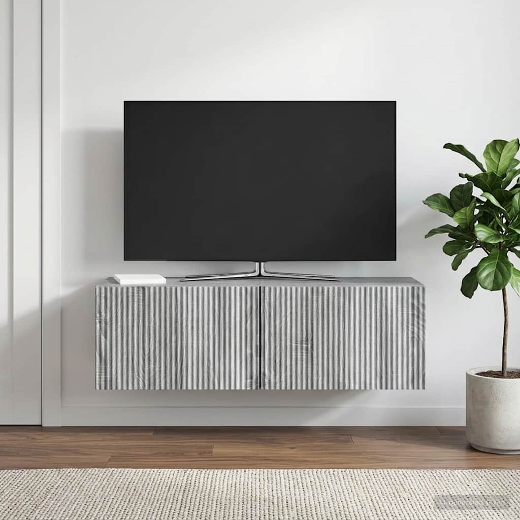 Wall-Mounted TV Cabinet Grey Sonoma 98 x 31 x 30 cm