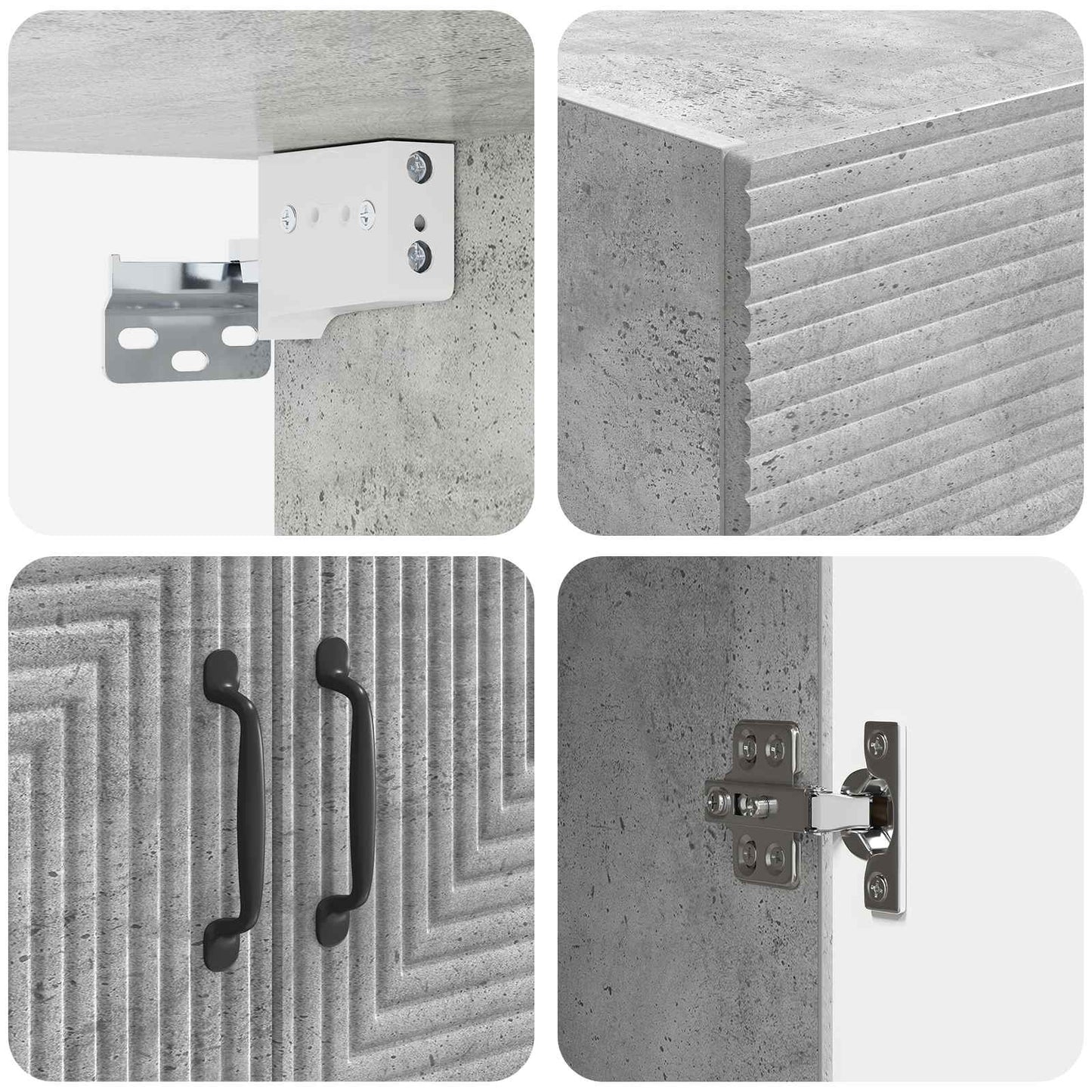 Wall-Mounted Cabinet Concrete Grey 66 x 34.5 x 90 cm