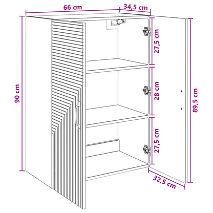 Wall-Mounted Cabinet High Gloss White 66 x 34.5 x 90 cm