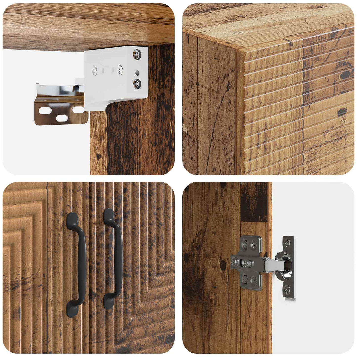 Wall-Mounted Cabinet Old Wood 66 x 34.5 x 90 cm Engineered Wood