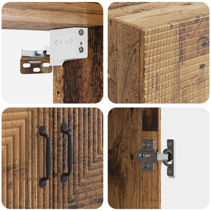 Wall-Mounted Cabinet Old Wood 66 x 34.5 x 90 cm Engineered Wood