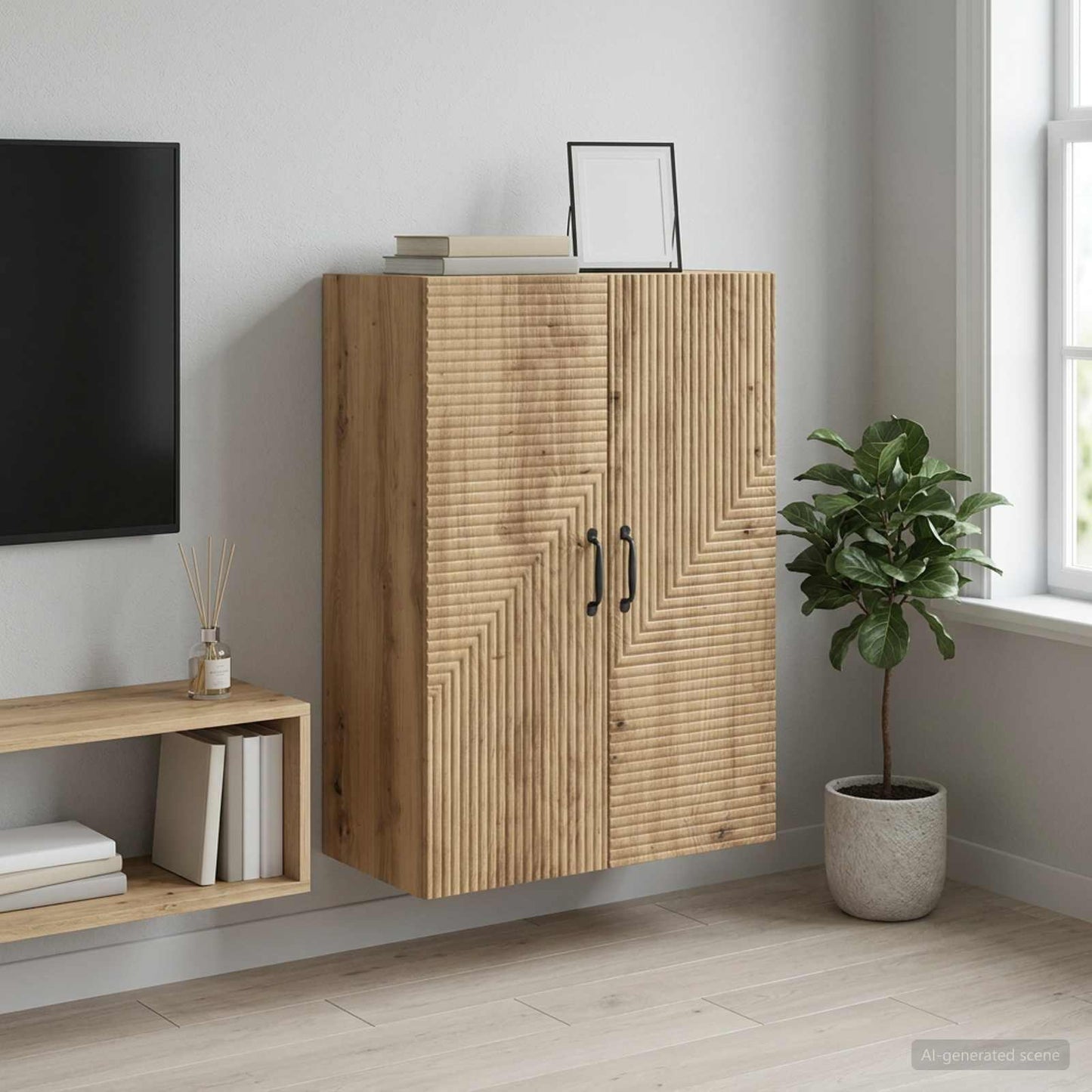 Wall-Mounted Cabinet 66 x 34.5 x 90 cm Engineered Wood