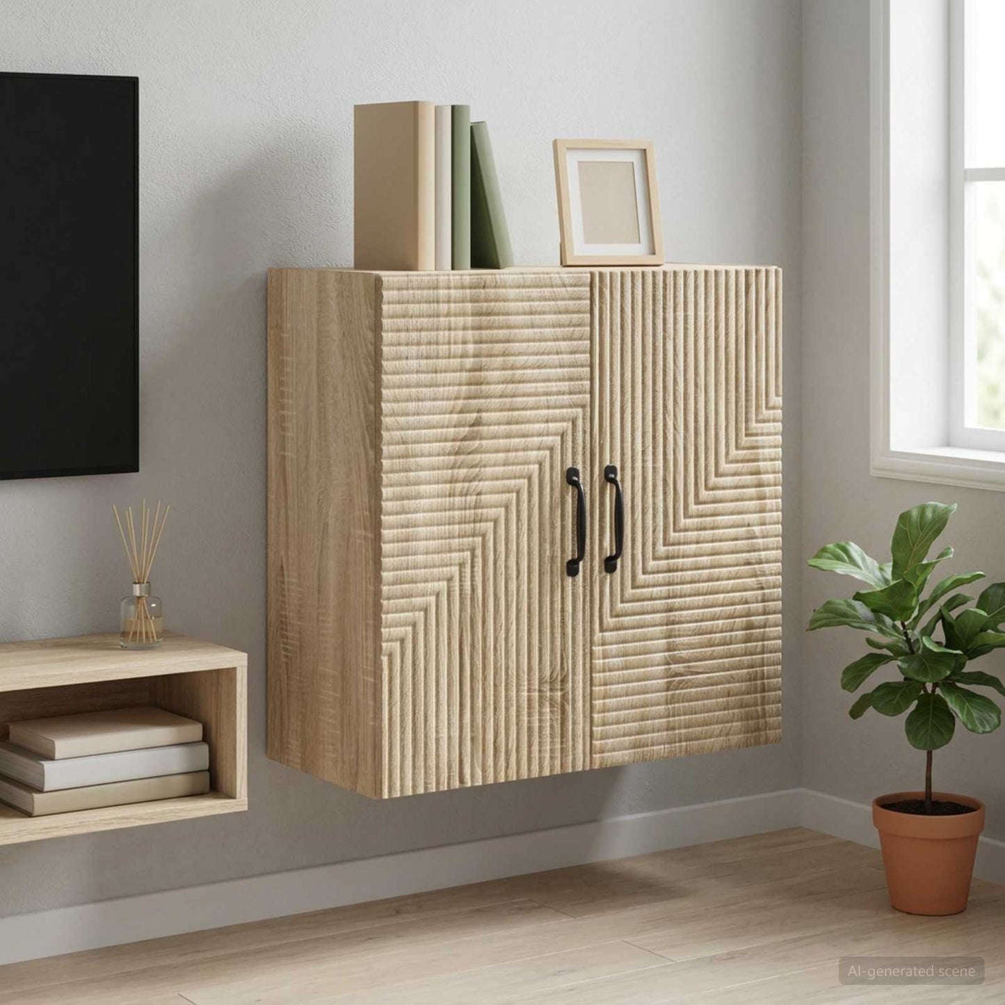 Wall-Mounted Cabinet Sonoma Oak 59 x 31 x 60 cm Engineered Wood