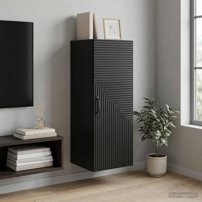 Wall-Mounted Cabinet Black 33 x 34.5 x 90 cm Engineered Wood