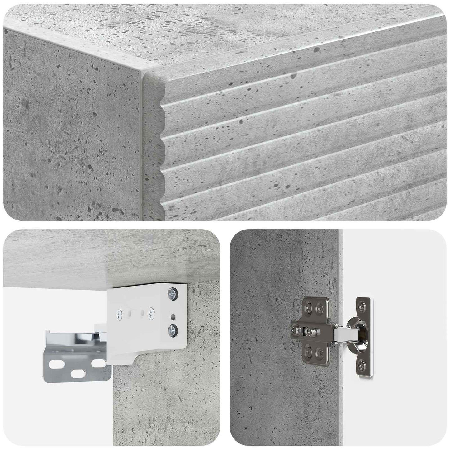 Wall-Mounted Cabinet Concrete Grey 33 x 34.5 x 90 cm