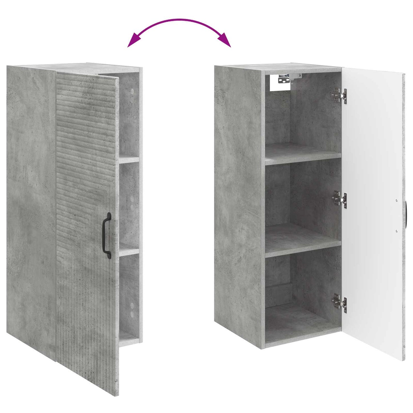 Wall-Mounted Cabinet Concrete Grey 33 x 34.5 x 90 cm