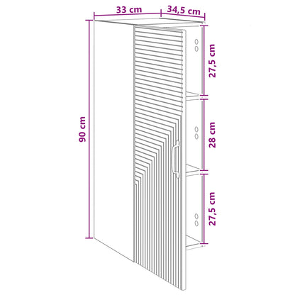 Wall-Mounted Cabinet Concrete Grey 33 x 34.5 x 90 cm