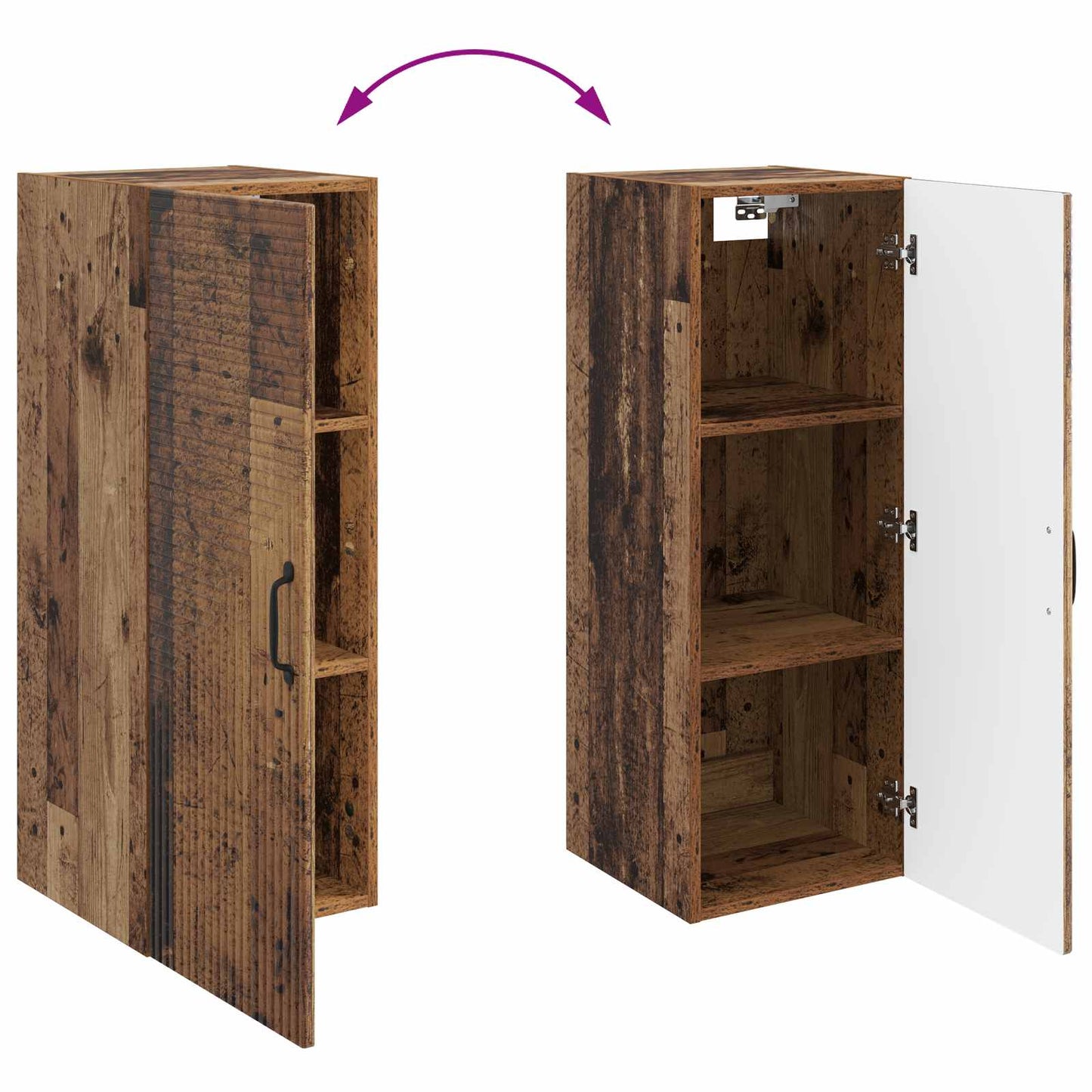 Wall-Mounted Cabinet Old Wood 33 x 34.5 x 90 cm Engineered Wood