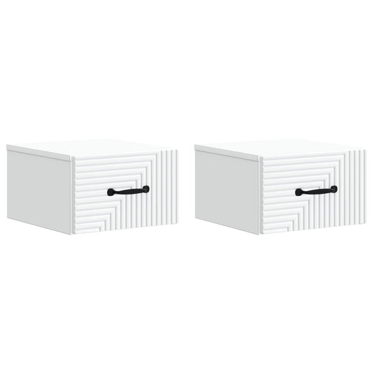 Wall-Mounted Bedside Cabinet 2 pcs White 34.5 x 33 x 20 cm