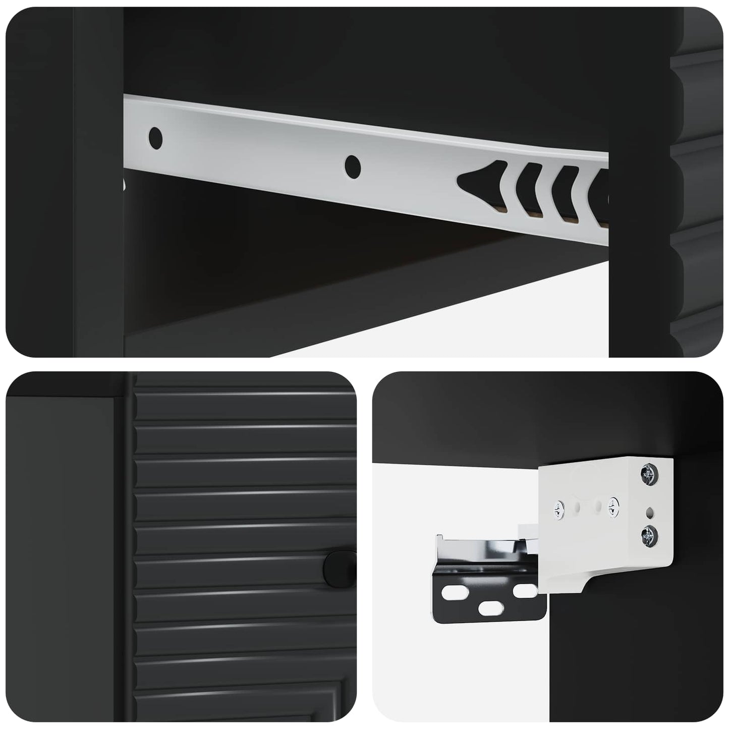 Wall-Mounted Bedside Cabinet Black 34.5 x 33 x 20 cm