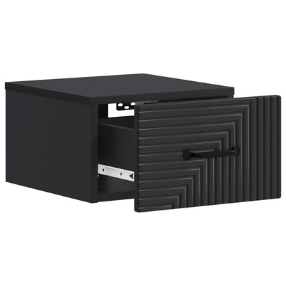 Wall-Mounted Bedside Cabinet 2 pcs Black 34.5 x 33 x 20 cm